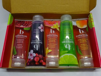 BNIB NUTRIMETICS Botanicals Energising Shower Gels - 5 x 250ml Fruity Fragrances