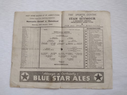 1945 Newcastle United v Middlesbrough 6th January League Cup Qualifying Match - Picture 14 of 15