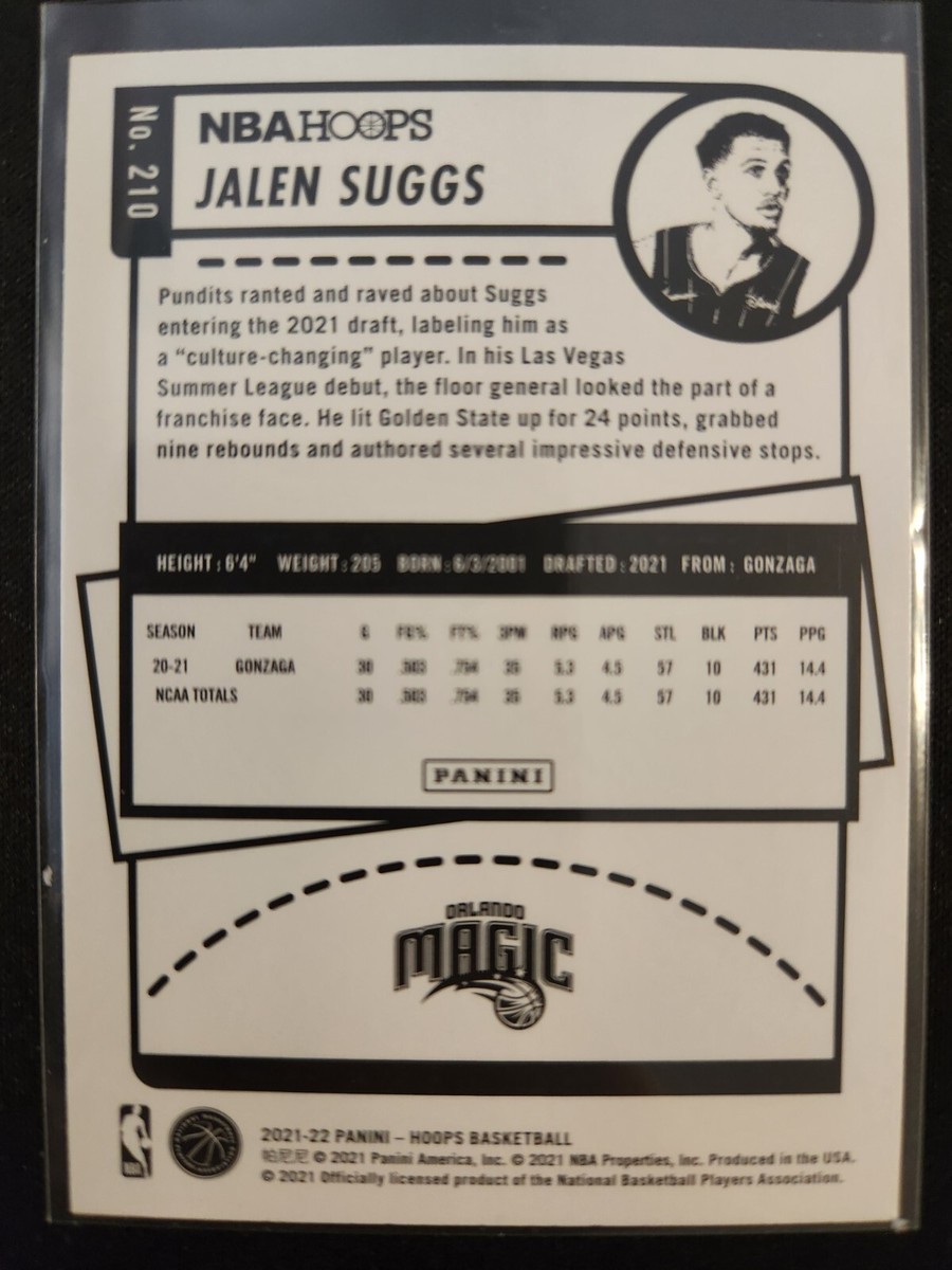 Jalen Suggs RC 21-22 Panini NBA Hoops Rookie #210 L3 | eBay
