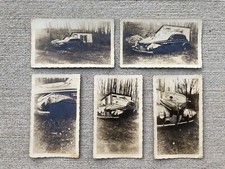 5 Vintage Car Accident Photos of a Smashed Up 1940s Buick Sedan Front End Damage