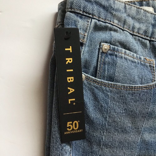 50th Anniversary Tribal Jeans Audrey Midrise Straight Crop Women's Size 14 - Picture 3 of 11