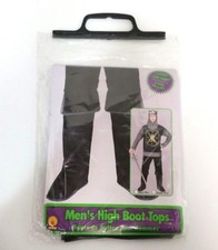 KNIGHT PIRATE HALLOWEEN COSTUME Mens Boot Covers Tops BROWN Faux Leather - NEW