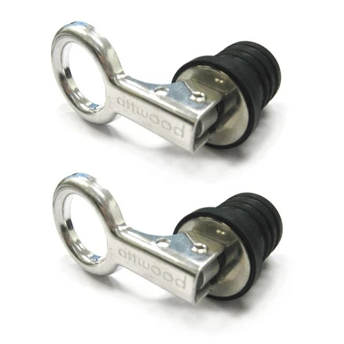 1" Rubber 2-Pack Snap Tight Flip Style Hull Livewell Drain Plug Fishing Boat
