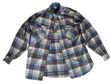 Pendleton Men's Long Sleeve Plaid Button-Up Wool, Vintage, USA-Made Size M
