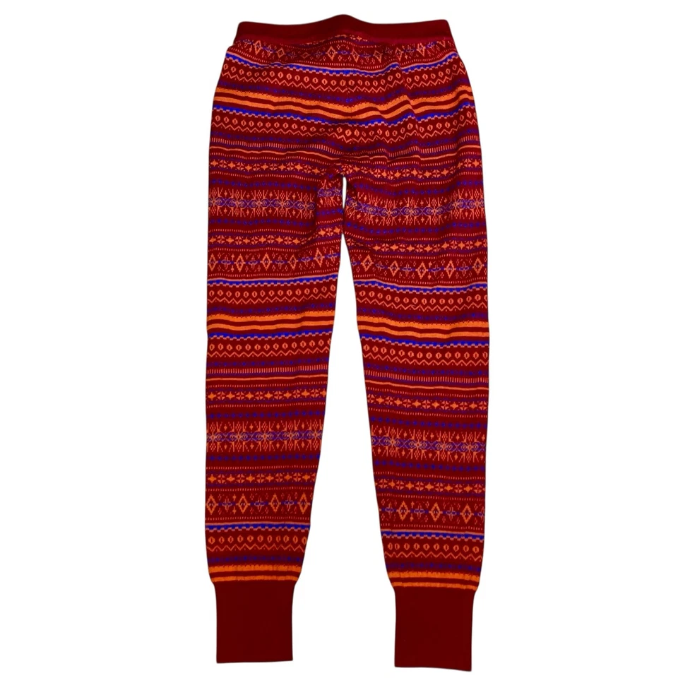 J. Legging Joggers Crew Lana XS Fair Isle Pantalones Merino Rojo Naranja Azul Esquí Lodge Foto 4 de 4