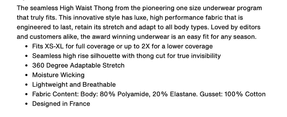 Chantelle TALLA ÚNICA (XS-XL) SoftStretch Cintura Alta Tanga Panty 1069 Nuevo sin Etiquetas Gardenia Foto 3 de 4