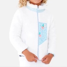 Cubcoats 2-in-1 Sherpa Jacket Transforms to Blue Bunny Plush Kids Jacket sz 4-5