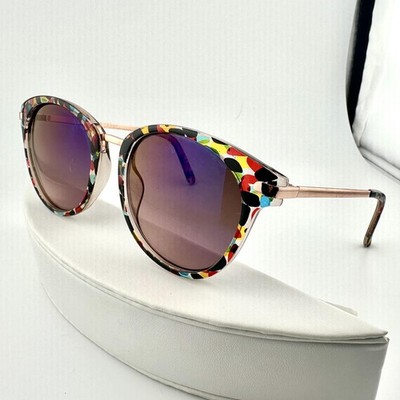 Foster Grant Sunglasses Womens Round Multicolor Purple Mirrored Gradient OL1124