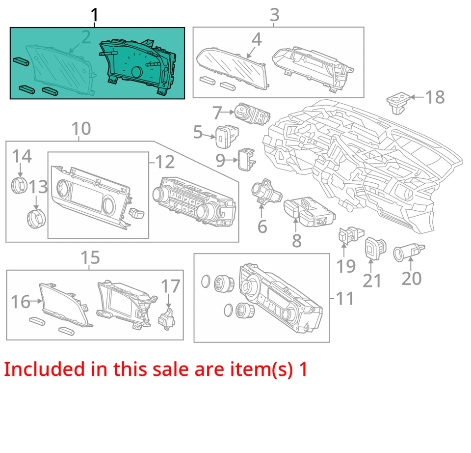 Cuadro de instrumentos velocímetro Honda Civic 2014-2015 indicadores DVY0N Foto 3 de 4