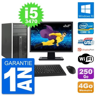 PC Tour HP Pro 6300 CMT Ecran 22" i5-3470 RAM 4Go Disque 250Go Windows 10 Wifi - Photo 1/3