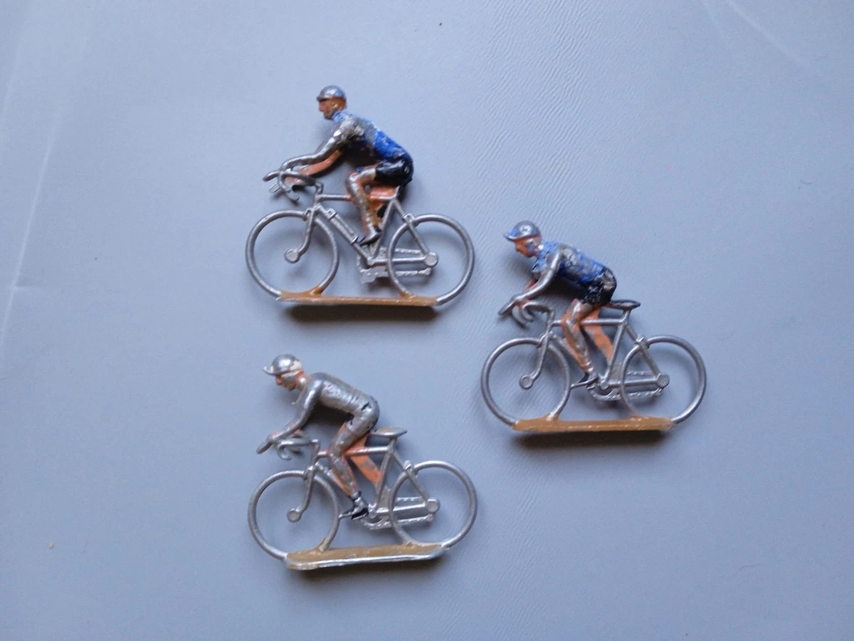 Lot De 14 Figurines Anciennes De Cyclistes – Jouet Vélo Vintage – Collection