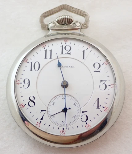 ANTIQUE 18s WALTHAM CRESCENT STREET 21 JEWEL 21J RAILROAD POCKET WATCH