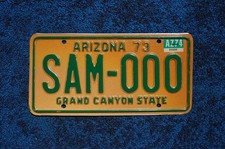 1973 1974 Arizona Sample License Plate