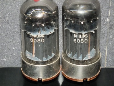 MULLARD 6080 Matched pair rebranded Philips Tested