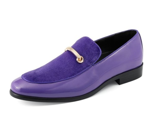 Amali Andrew Men's Dress Loafers Patent Leather Velvet Hybrid Gold Bit Slip On - Picture 41 of 53