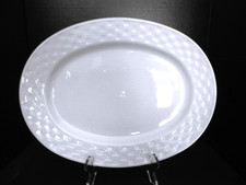 Culinary Collection White Basketweave Oval 14" Serving Platter