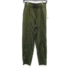 A New Day Women's Olive Green Paperbag Waist Tapered Lyocell Pants Size XS