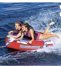 Wow Sports Vapor Rush 2-Person Towable Starter Kit with 12V Pump and Tow Rope