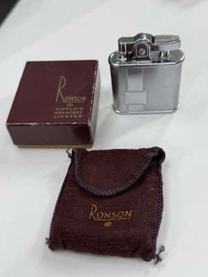 VINTAGE RONSON WHIRLWIND POCKET LIGHTER UNFIRED IN BOX #485