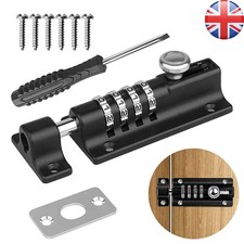 4 Digit Combination Sliding Keyless Lock Security Pad Bolt Garden Door Shed Gate
