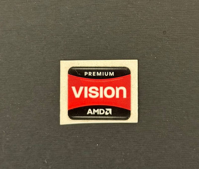 1 x AMD Premium Vision Laptop/PC Sticker Label Decal Badge 20mm x 17mm