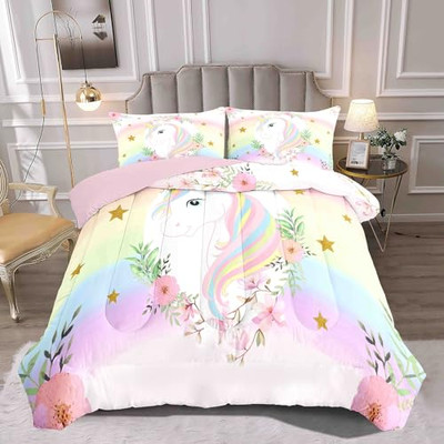 Unicorn Kids Bedding Set Piece Super Soft Breathable Print Kids Bedding  Sets