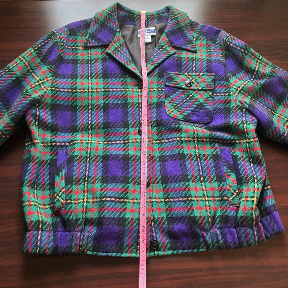 Vintage Pendleton Knockabout Plaid Jacket Coat Women's 1X 100% Virgin Wool USA - Image 2 of 4