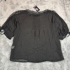 Daniel Rainn Blouse Top Womens L Black Silk S...