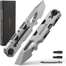 EDC Pry Bar Multitool with Bi-Directional Ratchet Screwdriver & Everlasting Pen,