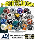 LOS ANGELES RAMS 2026 GOLD RUSH SIGNED NFL FOOTBALL MINI HELMET LIVE FRIDAY