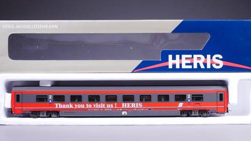 H0 DC Heris M04.13014 Modularwagen ÖBB mit Werbung Messemodell in OVP #AA_7 | Zustand: Gebraucht