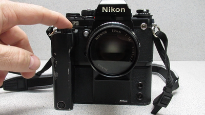 NIKON F3 POLICE CRIME SCENE CAMERA WITH MOTOR DRIVE, LENSES, FLASH