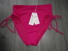 M&S MARKS & SPENCER BRIGHT PINK HIGH WAISTED BIKINI BOTTOMS UK SIZE 12
