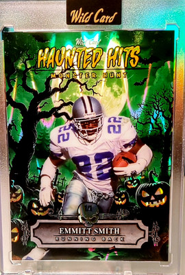 2025 Wild Card Haunted Hits Green Wave Pumpkin Patch Emmitt Smith 1/1 Dallas
