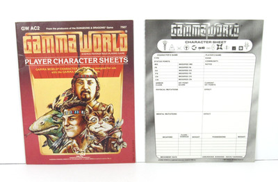 Gamma World GWAC2 Player Character Sheets 1984 TSR7507 Original Complete Uncut