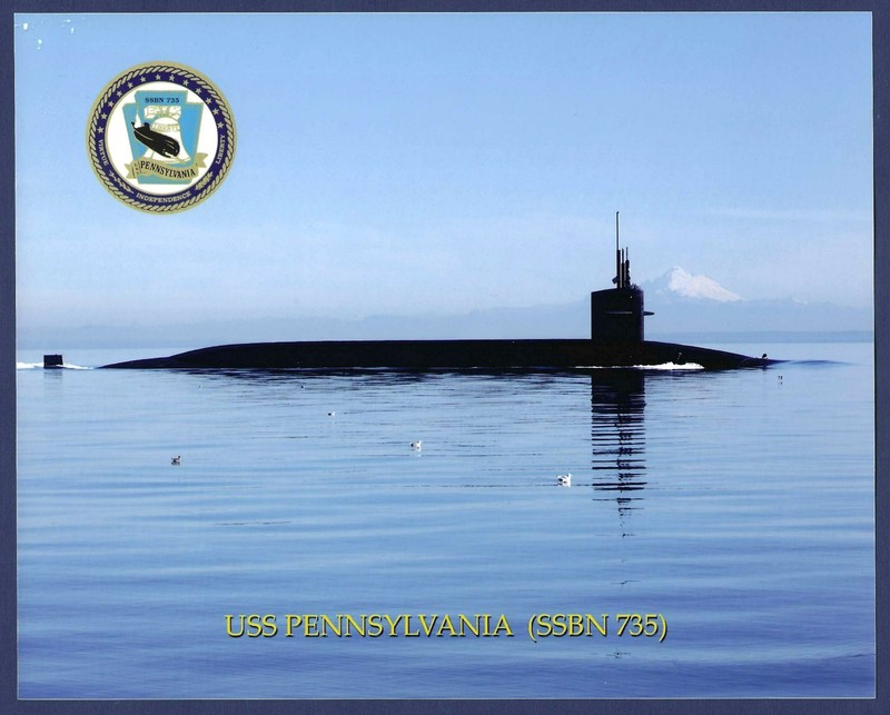 USS PENNSYLVANIA SSBN-735 Nuclear-Powered Submarine 8 x 10 Official USN Photo