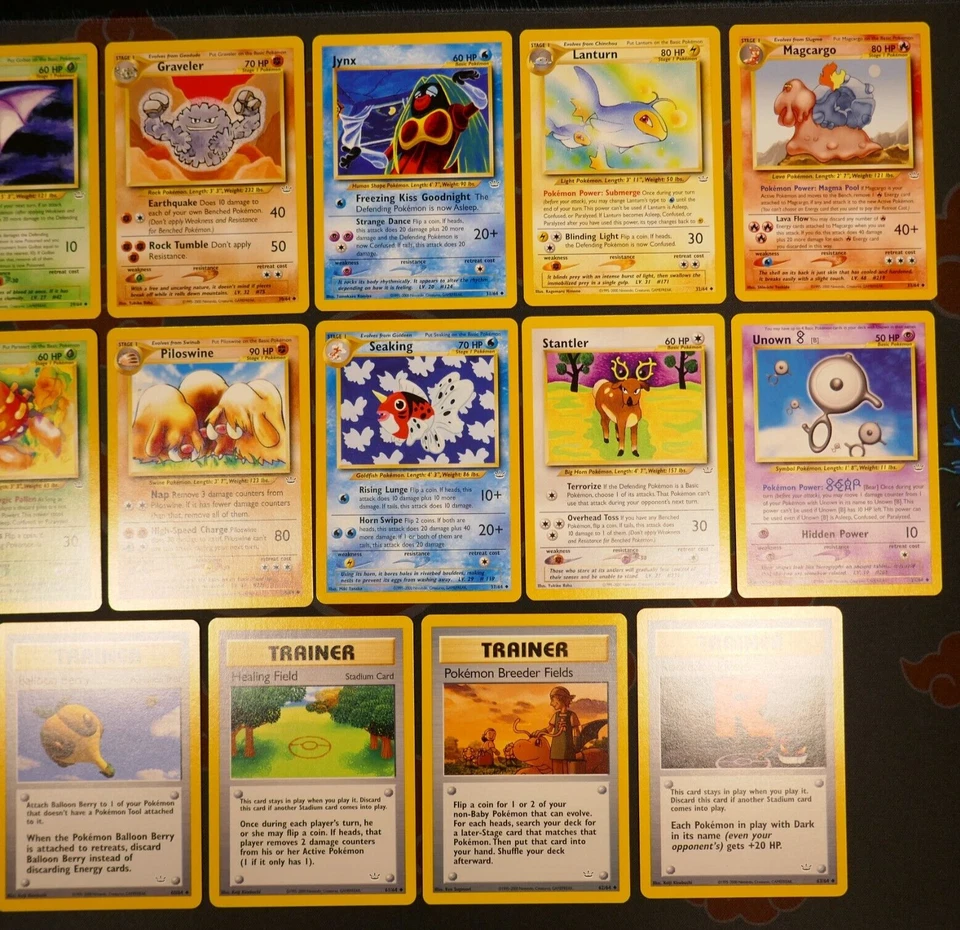 LP/MP (Unlimited) COMPLETE Pokemon NEO REVELATION Set 37-Card UNCOMMON/COMMON 64 - Image 4 of 4