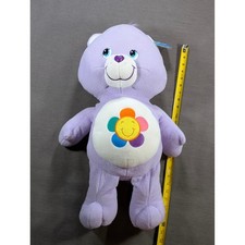 NWT Care Bears Harmony Bear Plush Toy Purple Flower Belly Jumbo 24" 2004 VTG