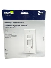 Leviton SureSlide Slide Dimmer 2 Pack White w/ Preset switch
