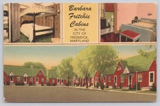 Vintage Linen Postcard Barbara Fritchie Cabins Frederick Maryland