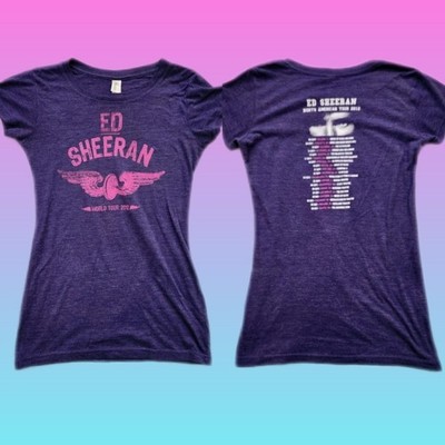 Rare Womens Small Ed Sheeren World Tour 2012 T-shirt Authentic Merch Licensed 