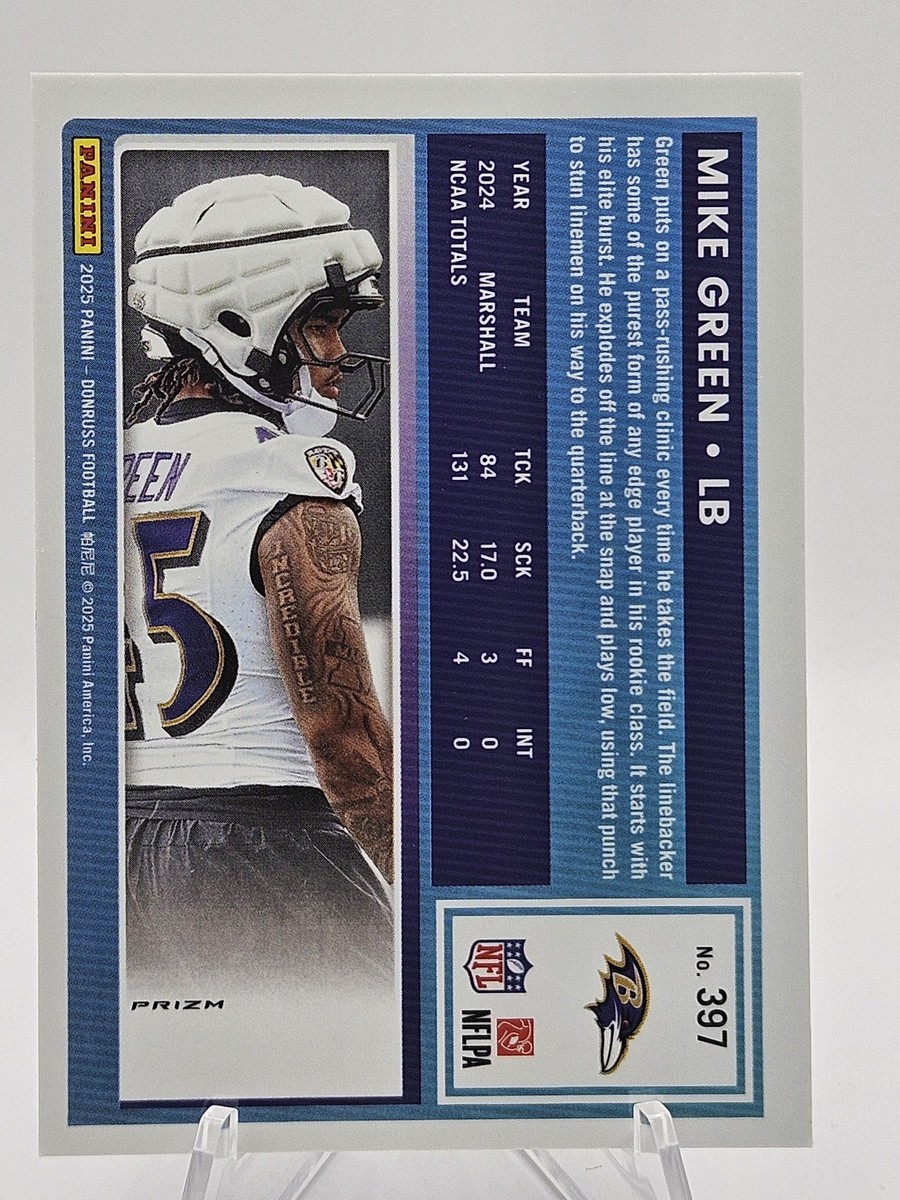 2025 Panini Donruss Football Mike Green #397 Pink Optic Preview | eBay