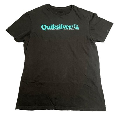 Y2K Quicksilver T-Shirt Men's Medium Black Short Sleeve Regular Fit Cotton 100%