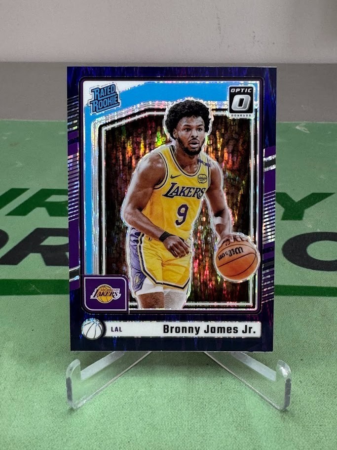 2024-25 Donruss Optic Bronny James Jr. Purple Shock Rookie RC #282 - Los Angeles