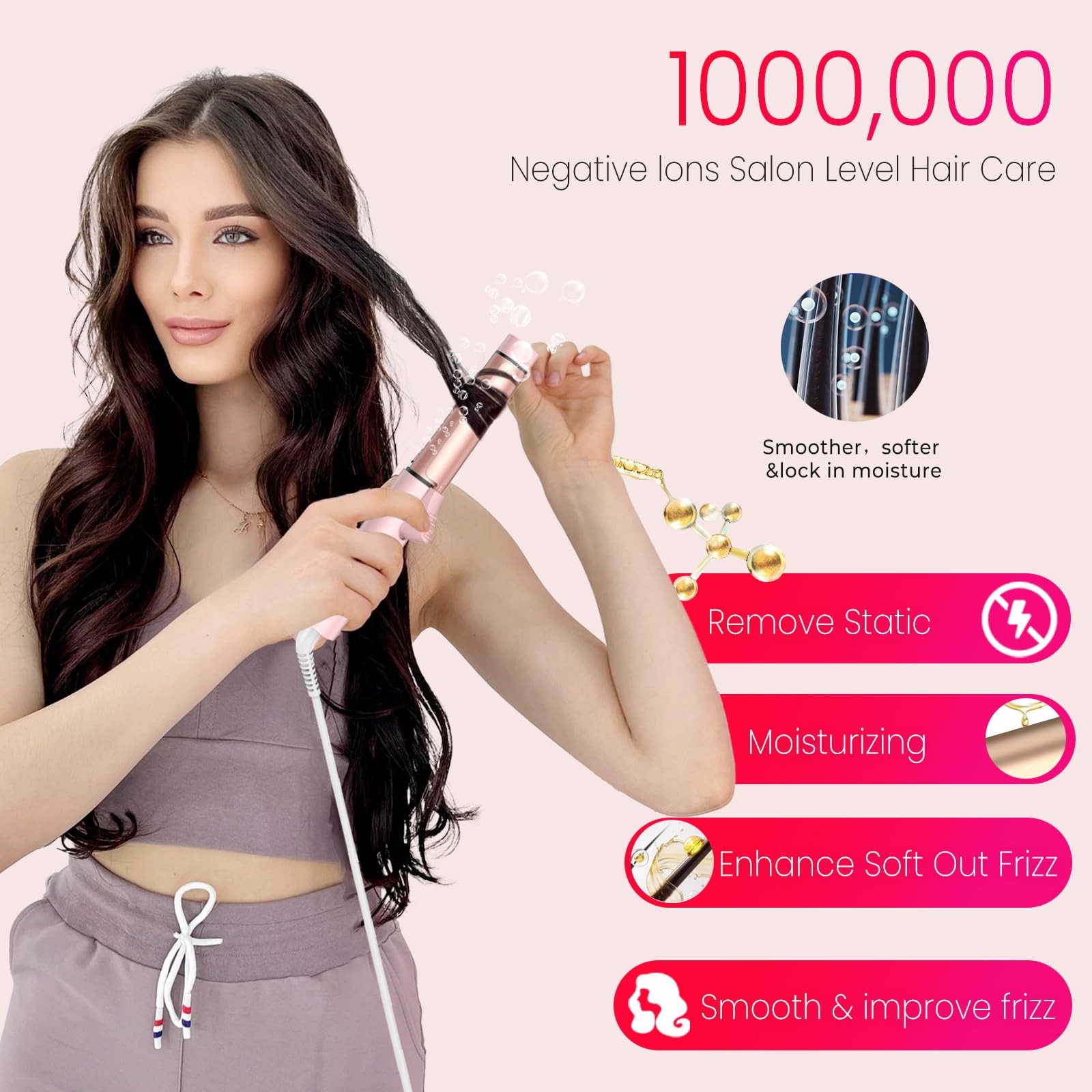 Mini Curling Iron for Short Hair, Dual Voltage Travel Curling Iron 110V-240V,...