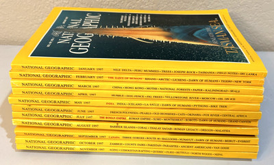 1997 National Geographic Jan-Nov 11 Issues All 4 Maps December Missing