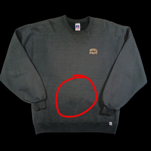 Vntg 90s Russell Athletic Sweatshirt Crewneck Embroidered + Hem Tag Mexico Black - Picture 9 of 10