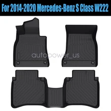 For 2014-2020 Mercedes-Benz S Class W222 TPE All-Weather Floor Mats Liners Black