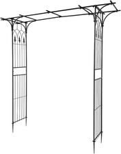 Black 7FT Steel Garden Arch Trellis for Climbing Vines  Roses  Sturdy Metal Ar
