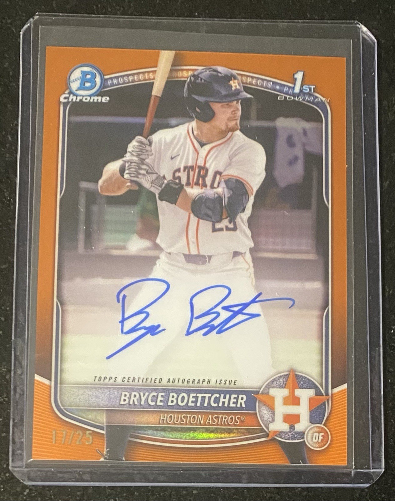 2025 Bowman Draft Chrome Bryce Boettcher 1st Auto TRUE Orange 17/25 Astros